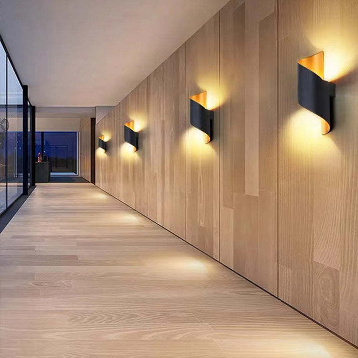 Decorative indoor/outdoor Spiral LED Accent Light, adding a modern twist to walls.