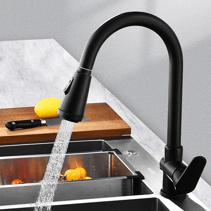 Modern touch kitchen faucet with pull-out spray in brushed nickel, perfect for contemporary kitchen sinks.