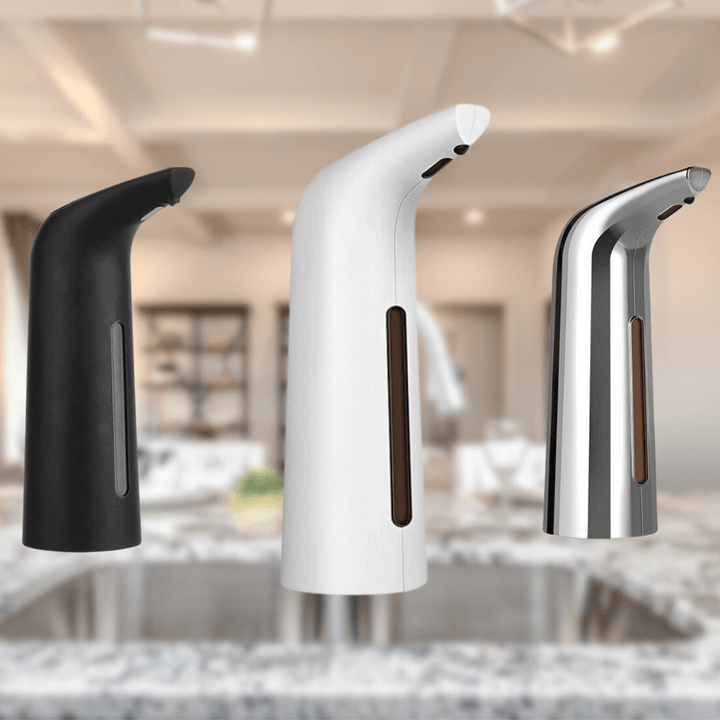 Sensor-activated touchless liquid soap dispenser ensures hygienic hands-free cleaning & germ prevention.