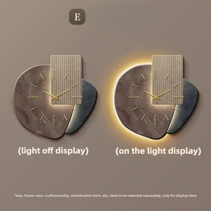 Decorative LED wall clock with touch control, adding a modern touch to home decor.