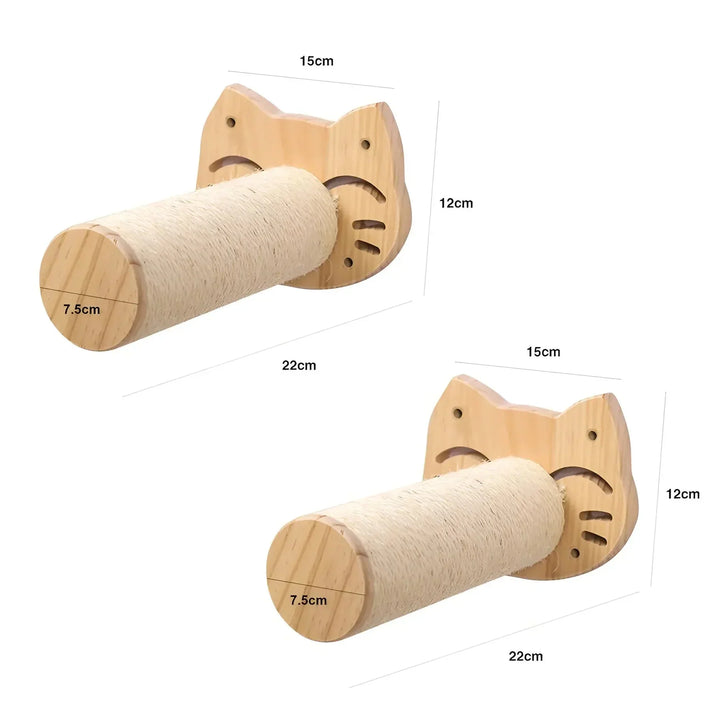 Durable cat tree alternative: modern wall-mounted system made for climbing and scratching, enhancing pet comfort.