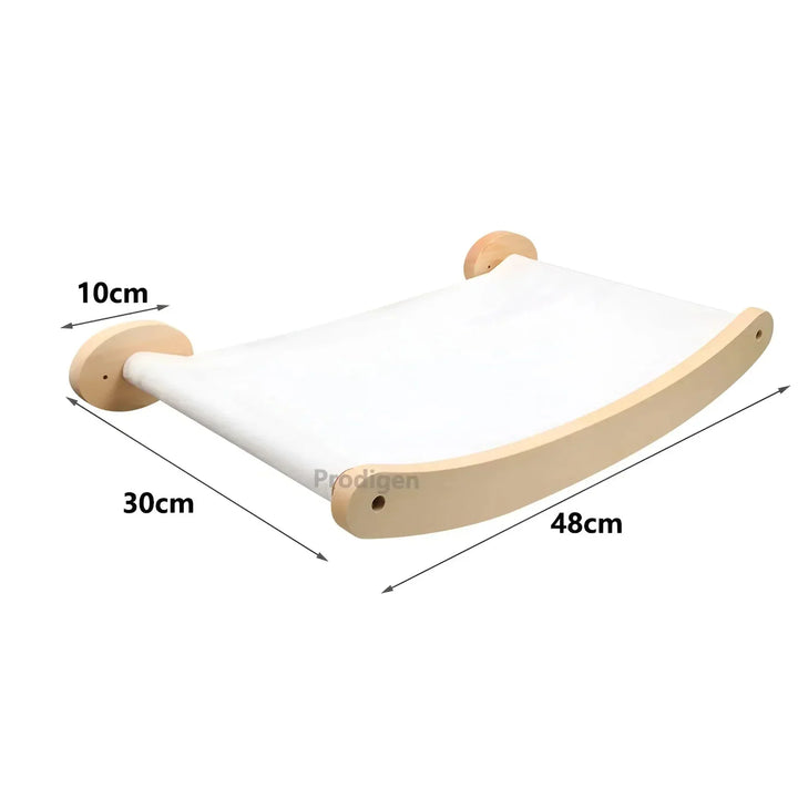 Pet-friendly wall furniture: a modern cat activity center with interchangeable scratching and climbing components.