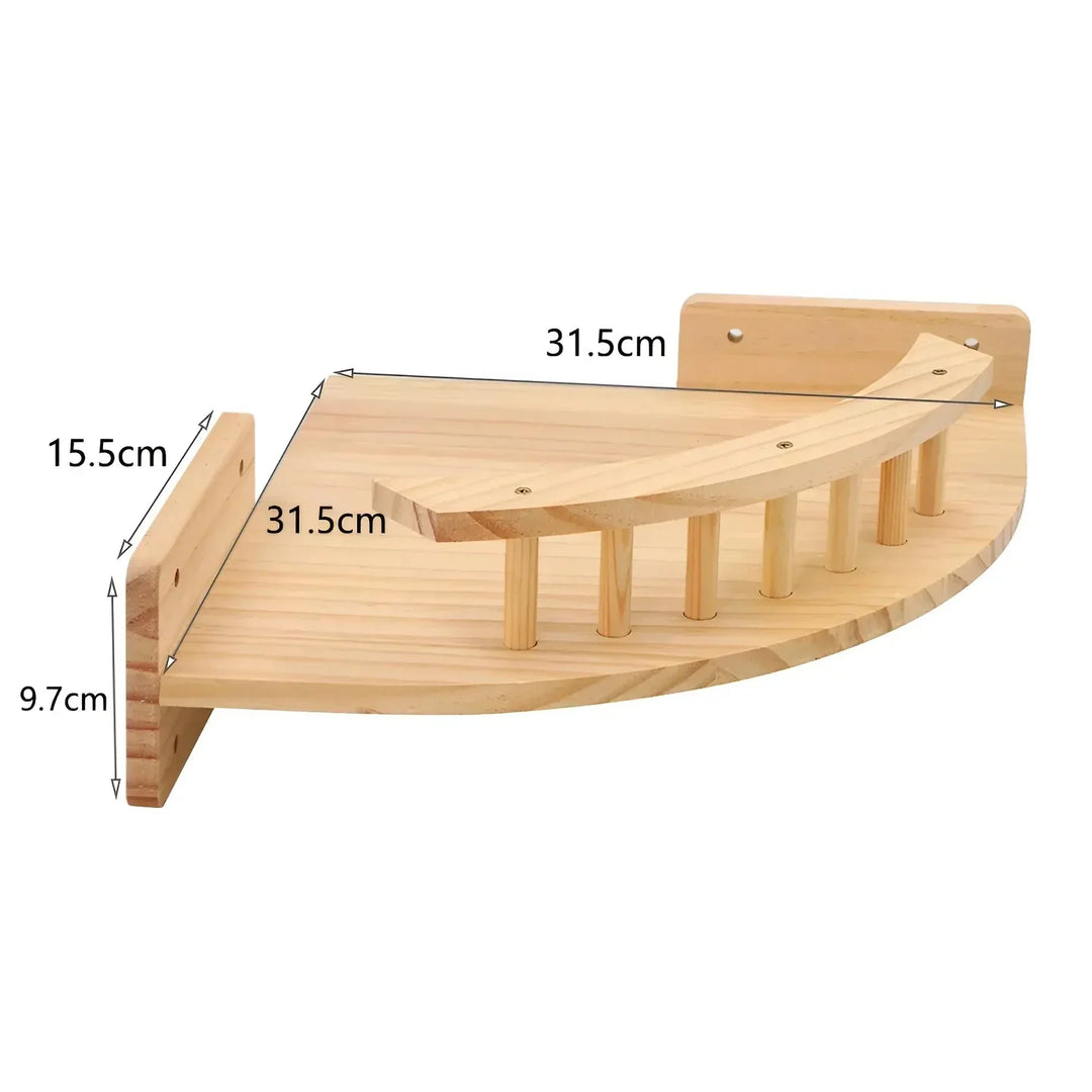 Modern pet supplies: Wall-mounted cat shelves with scratching surfaces, perfect for indoor cat enrichment.