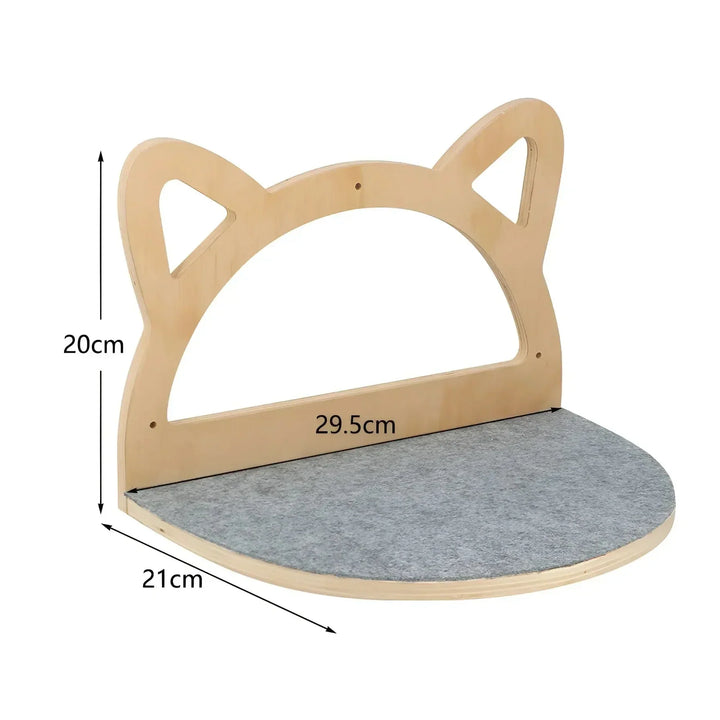 High-quality wall-mounted cat activity set, offering a combination of climbing, scratching, and perching platforms.