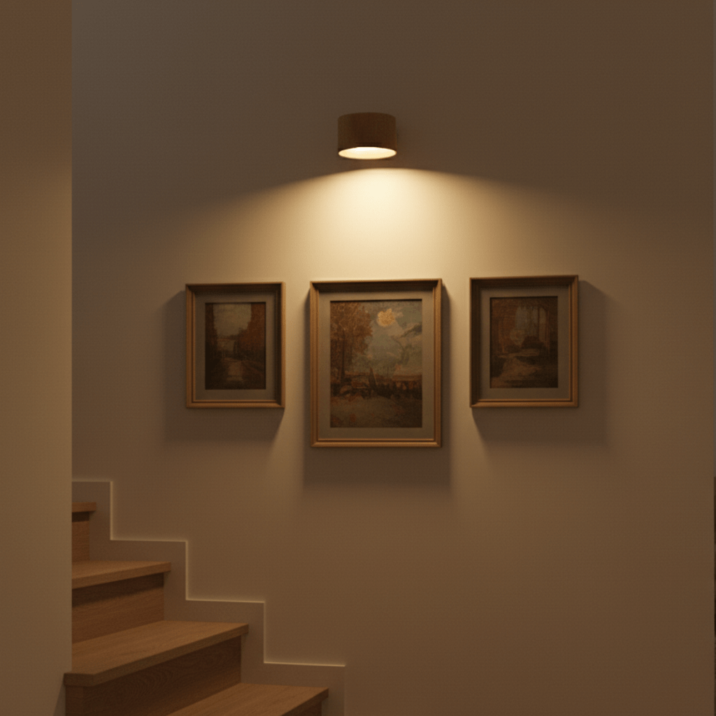 Sleek modern wireless wall light with remote, perfect LED lighting for contemporary home ambiance without drilling.