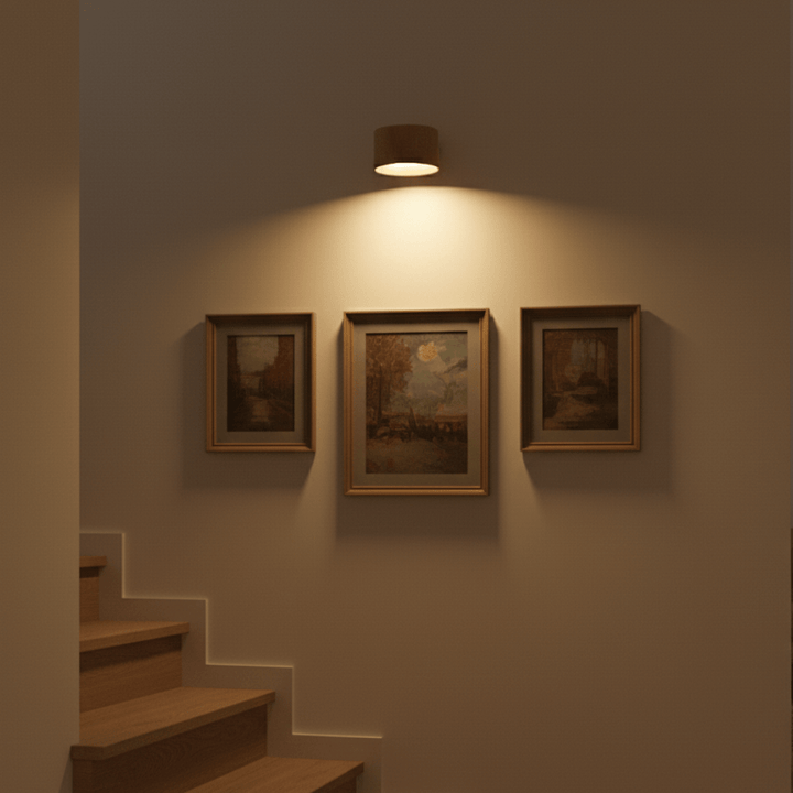 Sleek modern wireless wall light with remote, perfect LED lighting for contemporary home ambiance without drilling.