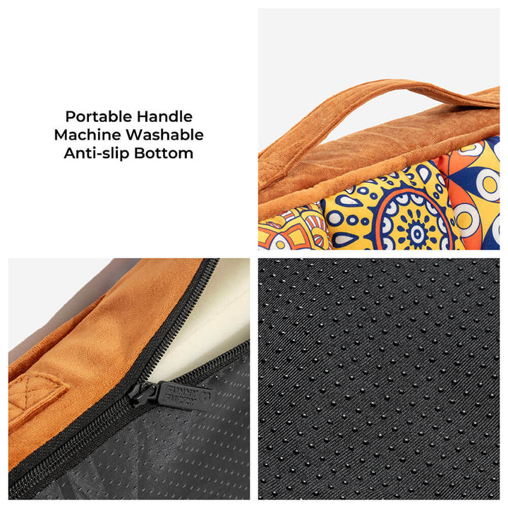 Washable Moroccan orthopedic dog bed featuring a thick, comfortable cushion and stylish design