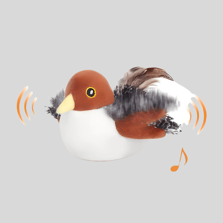 Motorized interactive cat wand toy with feathers, encouraging feline exercise and enrichment.