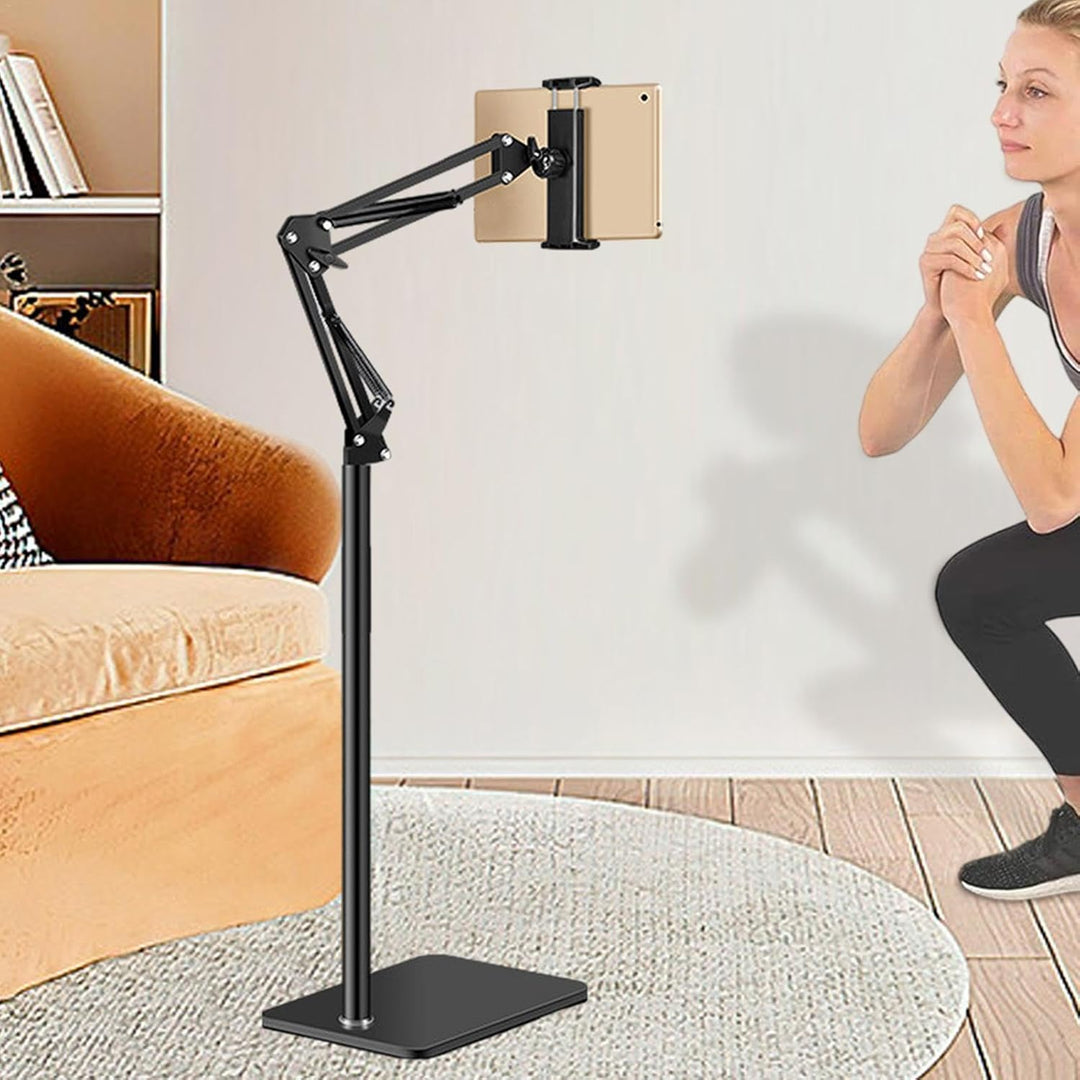 Durable Movira 360-degree rotating floor stand, perfect for phones and tablets, versatile media accessory.