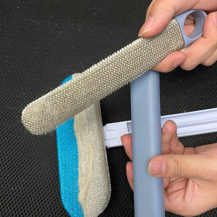 Versatile pet hair deshedder brush with comfortable grip for effective lint and pet fur removal