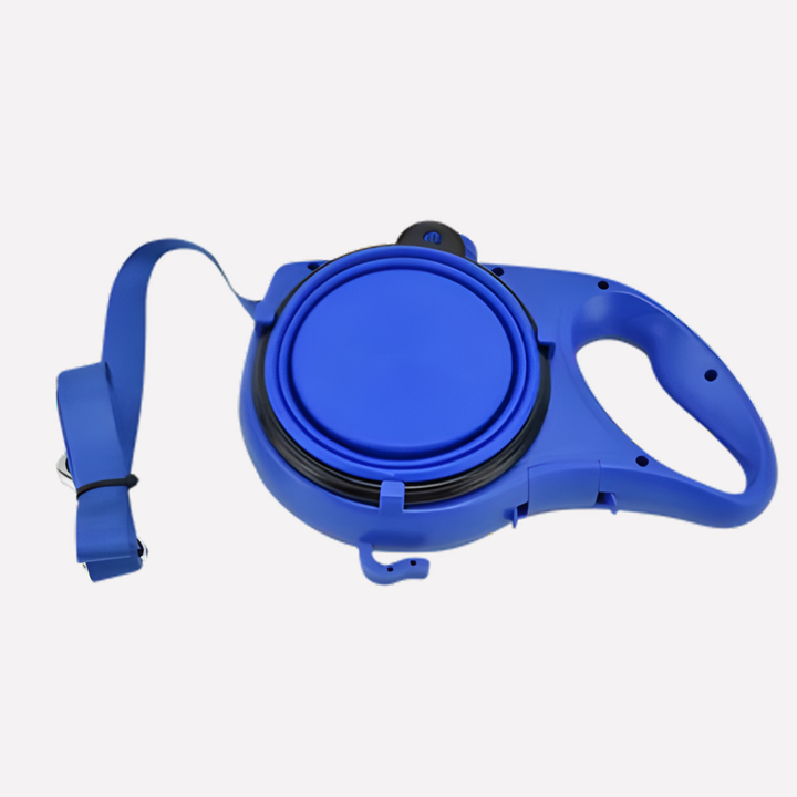 New4 dog walking gear: multifunction leash with integrated water bottle, bowl & waste dispenser.