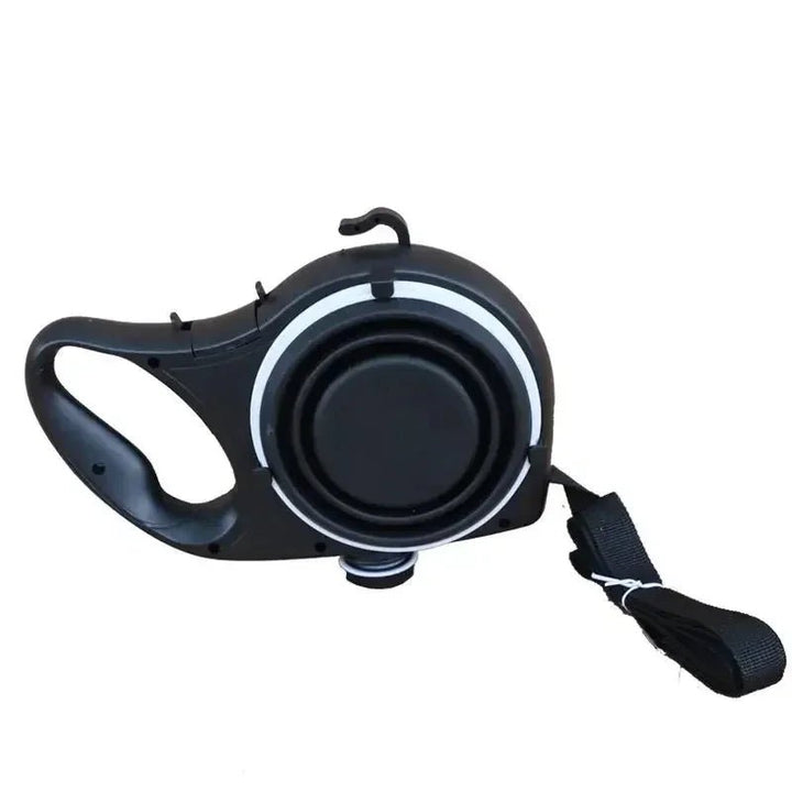 Multifunctional 4-in-1 dog leash with integrated water bottle and bowl, perfect for pet travel