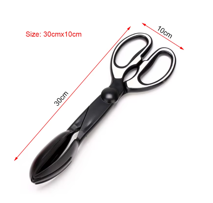 Durable kitchen tongs with scissor action, ideal for grilling & serving hot food, kitchen gadget
