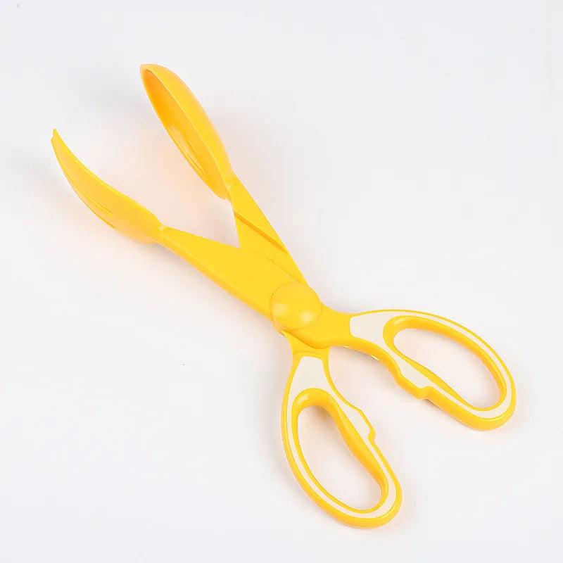 Stainless steel scissor kitchen tongs, durable food gripper for versatile cooking tasks