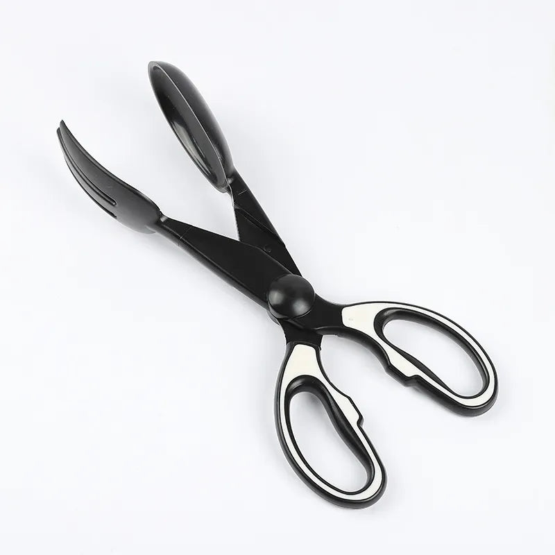 Versatile kitchen gadget: scissor tongs for gripping & serving food, durable & heat resistant