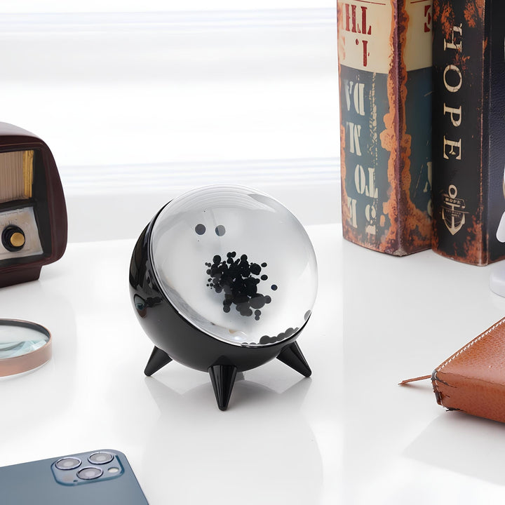 Dynamic music-reactive ferrofluid display, a modern visualizer and LED home accent for tech enthusiasts.
