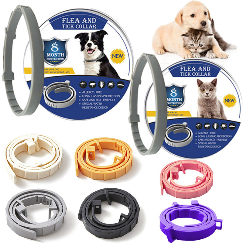 Waterproof flea & tick collar, natural protection for pets, dog accessories