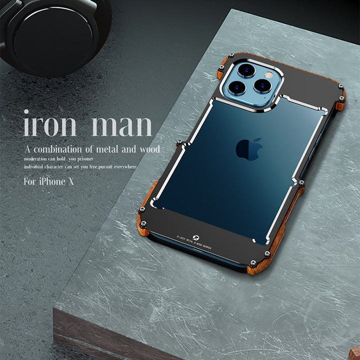 Wooden iPhone case for superior protection, stylish natural design, and a comfortable grip.