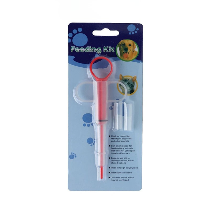 Durable pet food syringe, reusable and easy to clean for puppies, kittens, and small animals