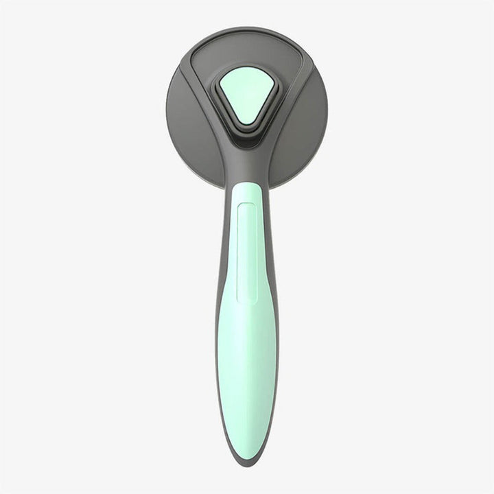 New pet brush, an easy-clean deshedding tool for efficient grooming of furry dogs & cats.