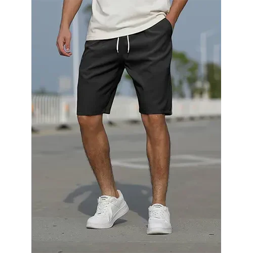 New men's comfortable lightweight high-waist shorts with drawstring, perfect for summer casual wear.
