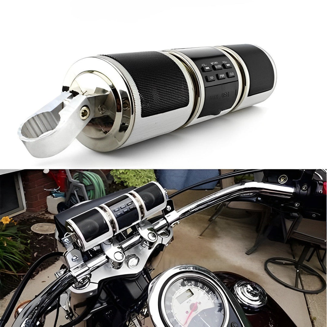 Waterproof motorcycle Bluetooth speakers for clear wireless audio on any bike ride. Durable outdoor sound system.