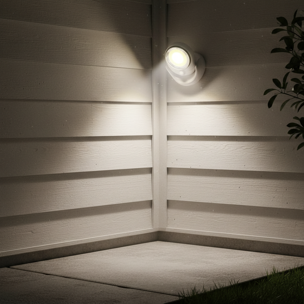 NightBeam outdoor motion sensor security light for enhanced home security at entryway, garden & porch.