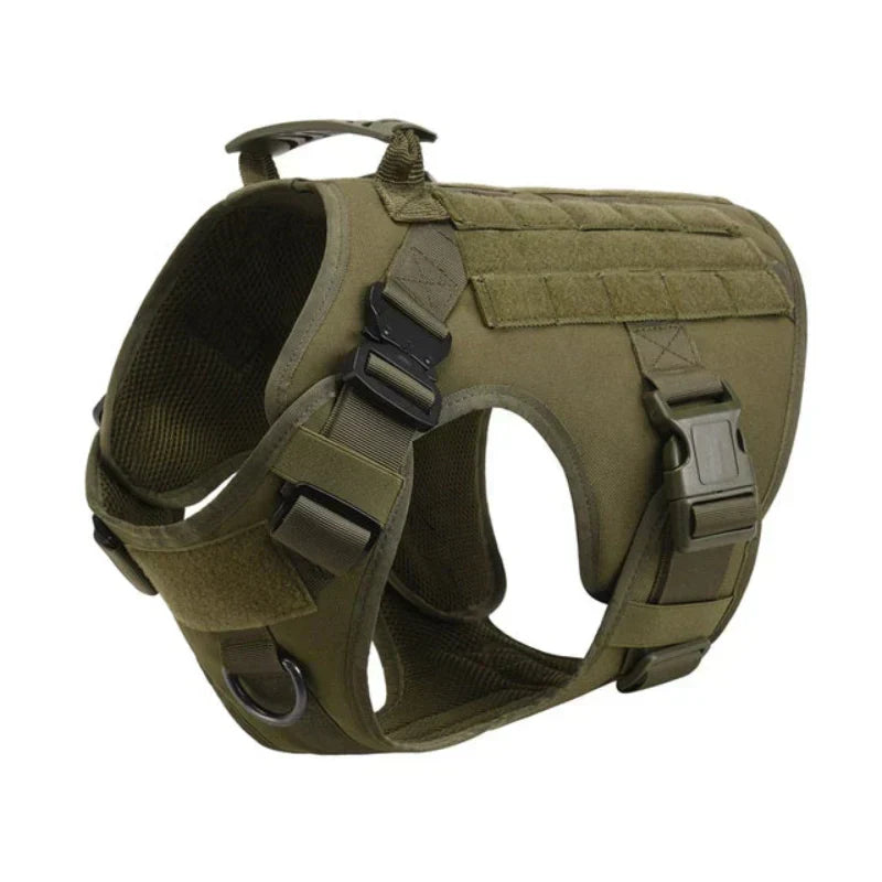 No-Pull Dog Training Harness Vest, black, for canines. Adjustable, comfortable, & durable pet walking gear.