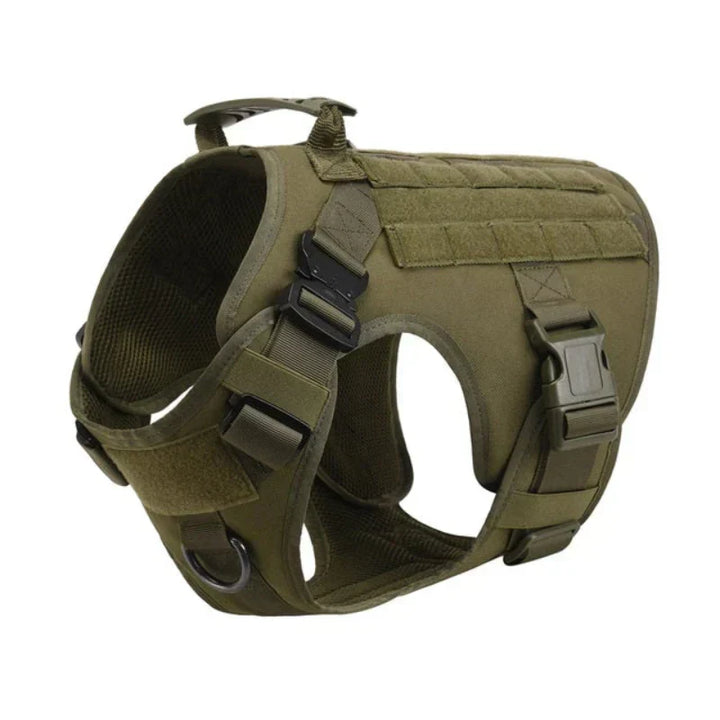 No-Pull Dog Training Harness Vest, black, for canines. Adjustable, comfortable, & durable pet walking gear.