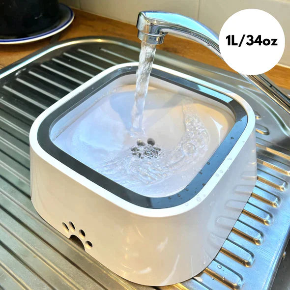 Anti-splash cat bowl with floating disk, easy clean pet water feeder