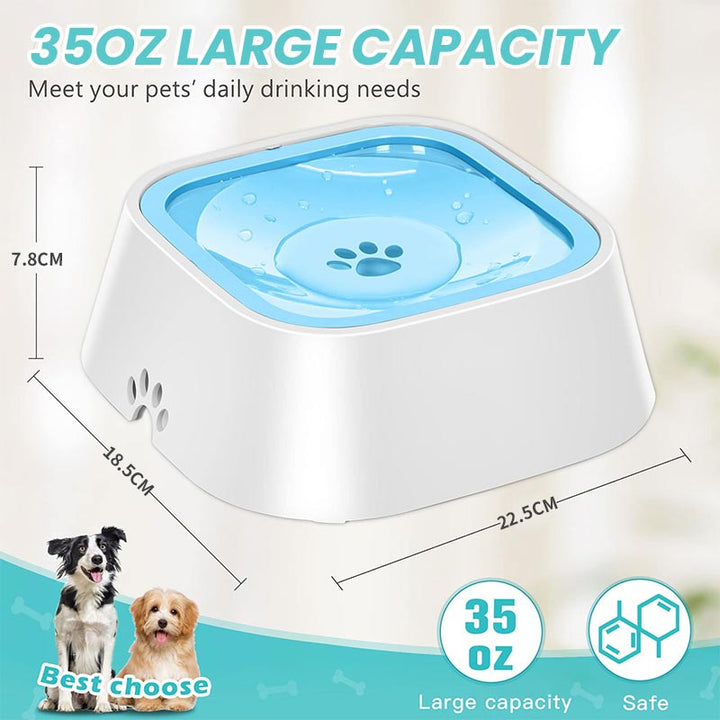 Pet hydration bowl, anti-gulp slow water feeder for healthier drinking