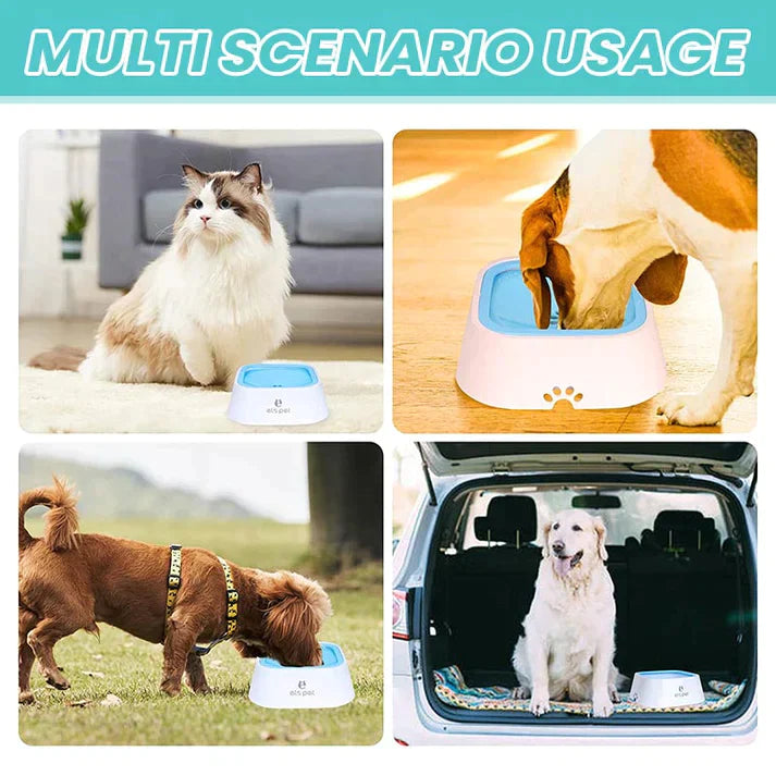 Durable anti-splash dog water bowl, promotes slow and steady drinking