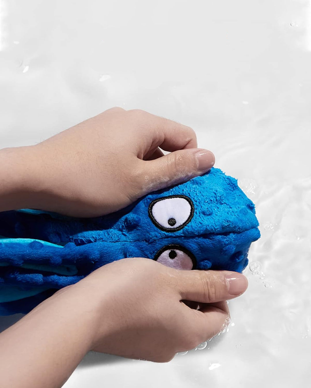 Yellow no stuffing octopus squeaky dog toy, designed for active chewers and fun.