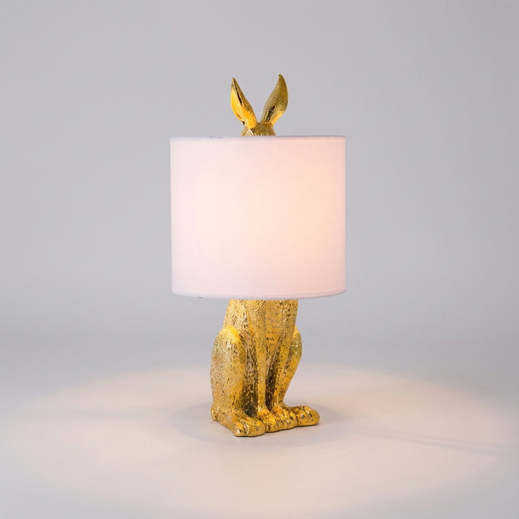 Sculptural Noctebelle masked animal table lamp. Hand-crafted resin for unique modern decor & ambient lighting.