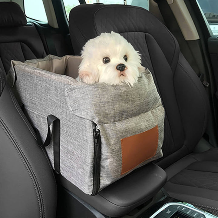 Pet car seat bed by New4, non-slip design, comfortable for dog or cat travel.