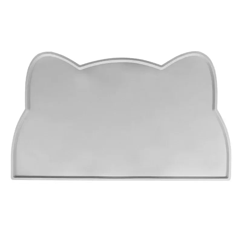 Clean non-slip silicone pet mat designed for dog bowls, preventing spills and mess