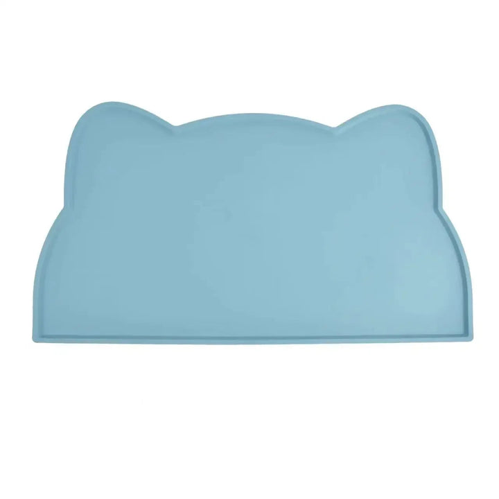 Waterproof silicone pet mat in blue, a great non-slip accessory for cat feeding
