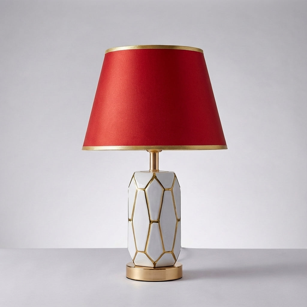 Versatile ceramic table lamp by Nostalux, ideal as a bedroom lamp, living room light, or decorative desk lamp. Retro modern.