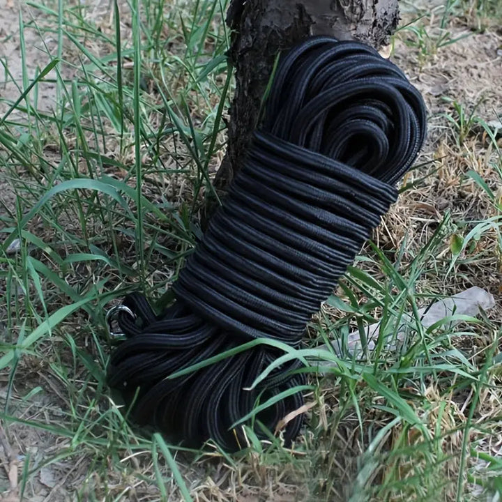 Green nylon dog training leash with an ergonomic handle, ideal for daily walks and training.