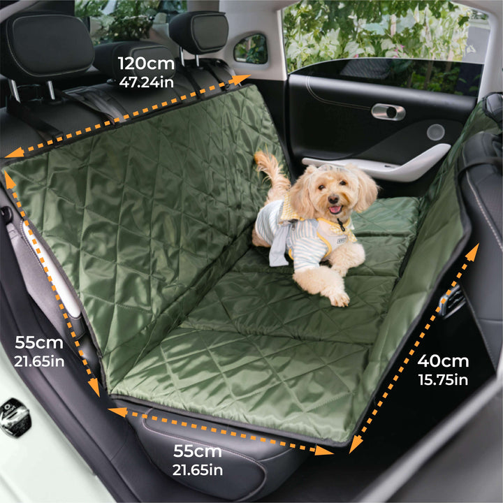 Durable pet car seat, waterproof and foldable, designed for dog comfort and travel safety