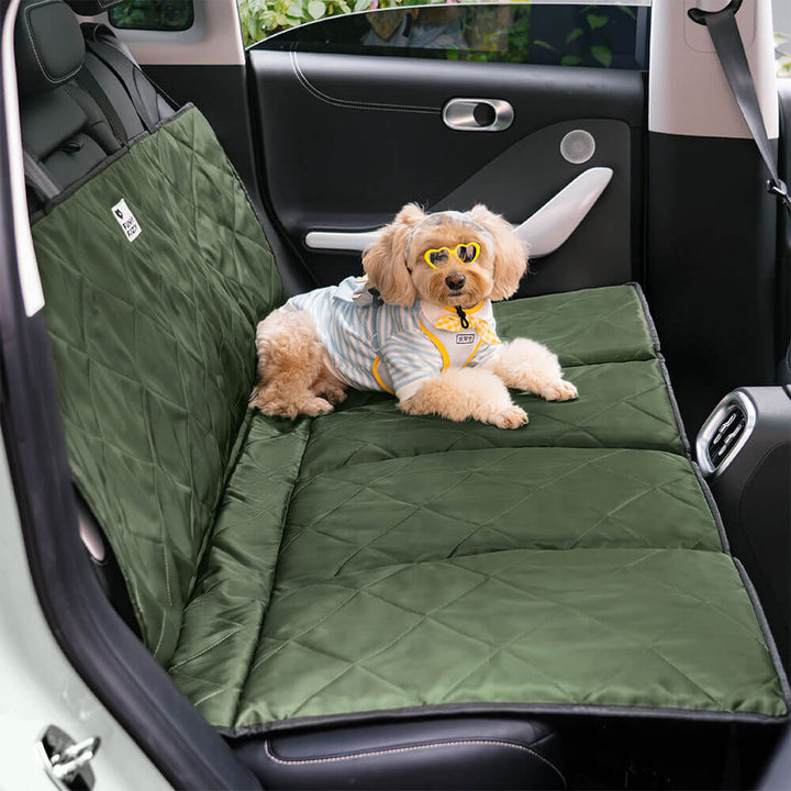 Waterproof dog car bed with folding capabilities, a must-have pet accessory for long drives