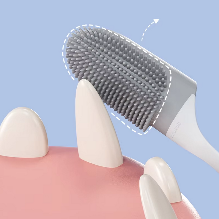 Ergonomic toothbrush with integrated tongue cleaner, effective bad breath remedy