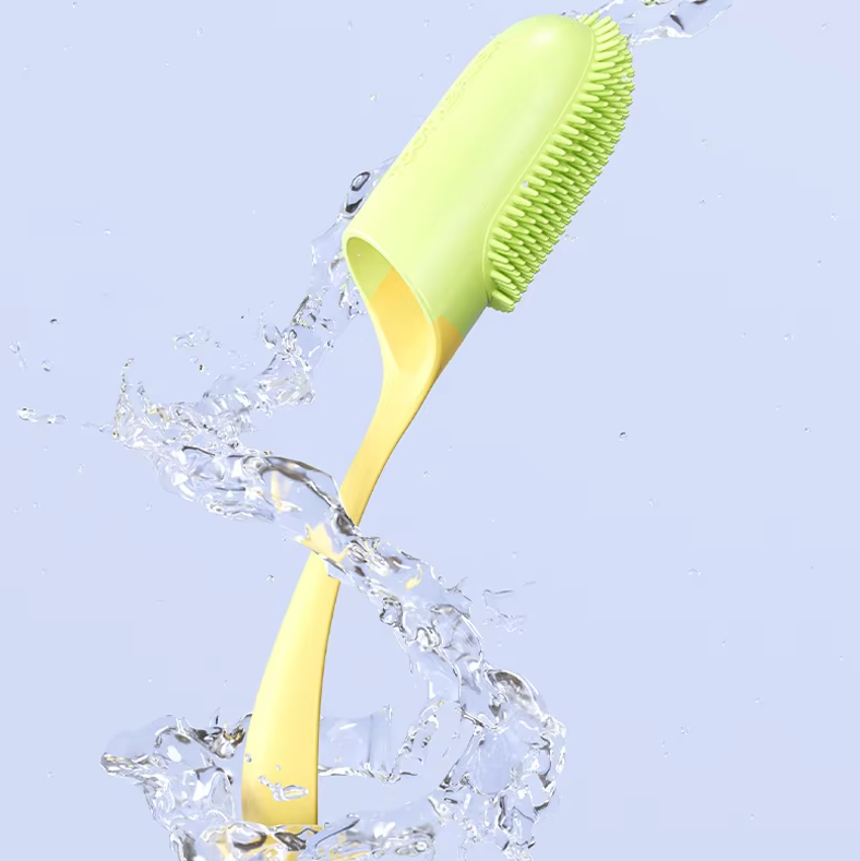 Tongue cleaning side of the dental hygiene tool, designed for fresh breath