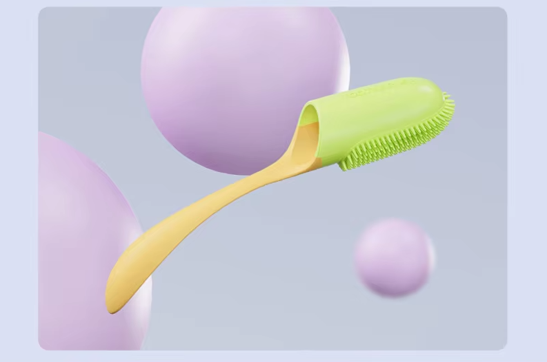 Oral care set featuring toothbrush and tongue cleaner for daily dental hygiene
