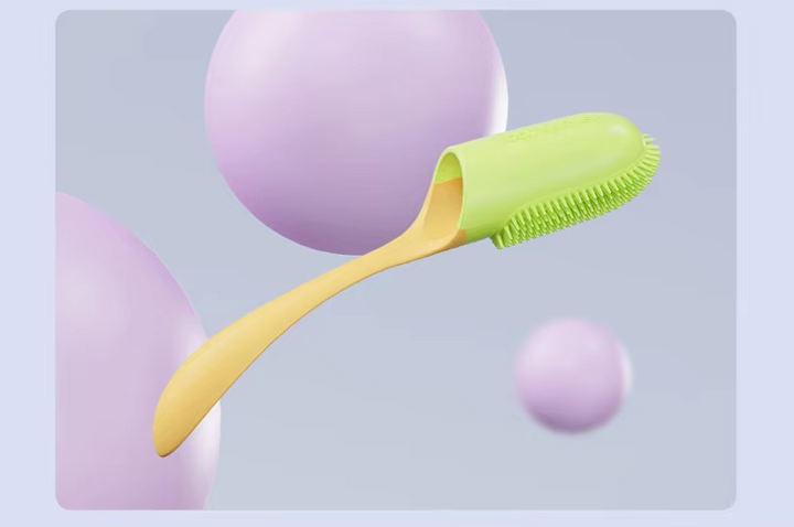 Oral care set featuring toothbrush and tongue cleaner for daily dental hygiene
