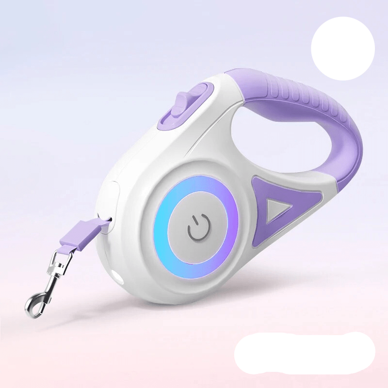 Standard dog leash with LED lights, 5m, for optimal visibility during night walks.