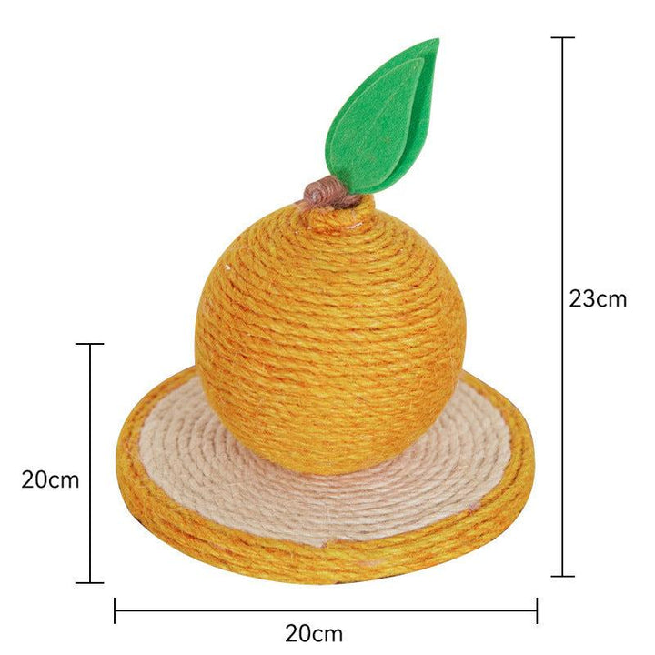 Pet accessory: Orange sisal cat scratcher ball for healthy claw care.