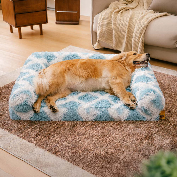 Orthopedic dog sofa bed, plush material, providing ultimate dog comfort