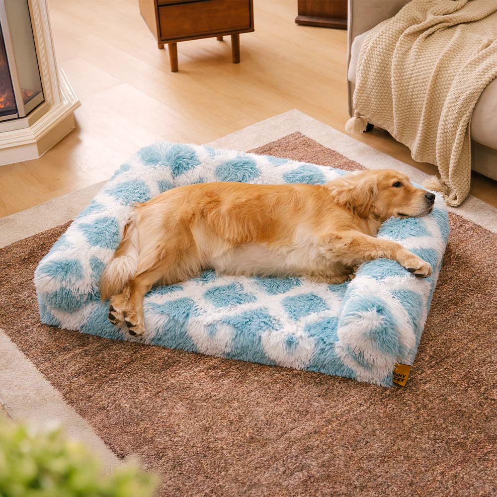 Durable orthopedic bolster dog bed with a convenient washable cover