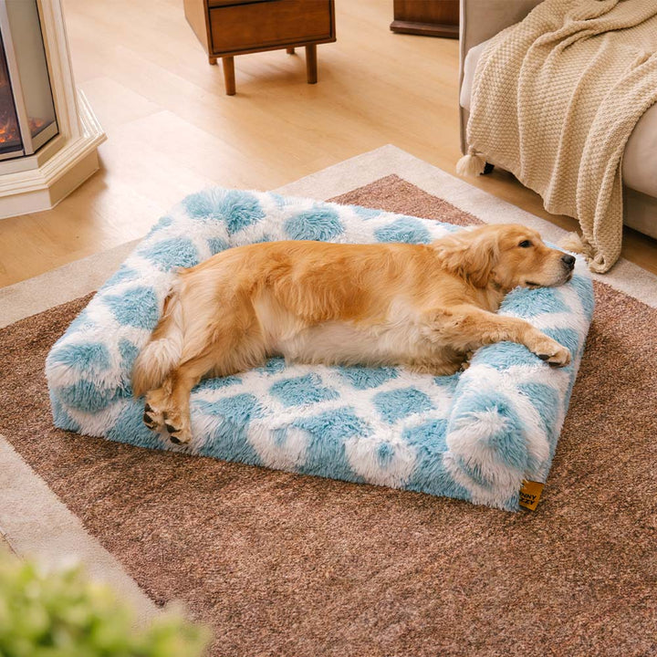 Durable orthopedic bolster dog bed with a convenient washable cover